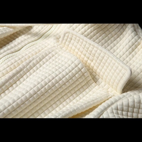 Jacket streetwear pockets cream white waffle fabric hip hop - Picture 11 of 11